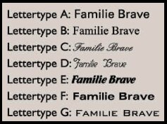 De zeven lettertypes