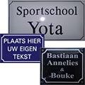 Emaille borden met eigen tekst