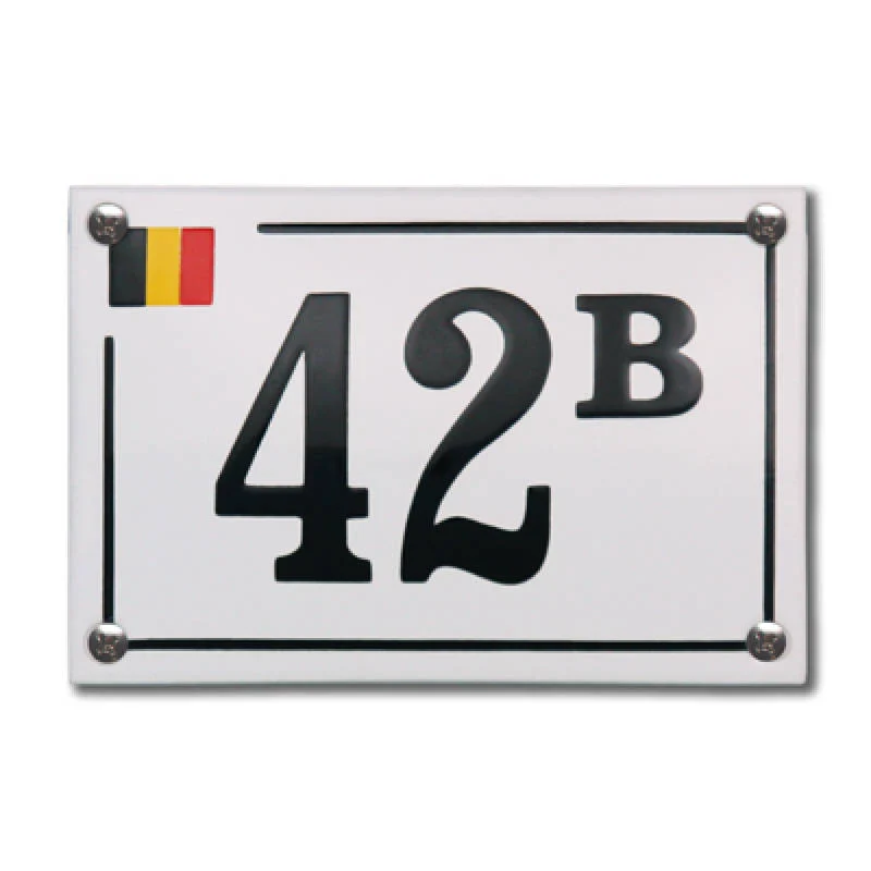 Geëmailleerde huisnummerbordjes Type Baarle Hertog 15x10 cm
