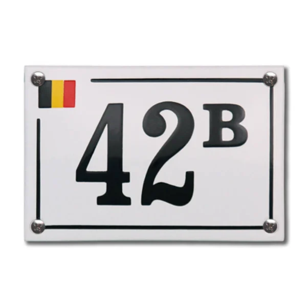 Geëmailleerde huisnummerbordjes Type Baarle Hertog 15x10 cm