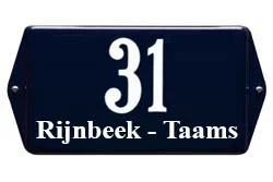 Emaille combibord met naam en huisnummer. 20x10 cm. Type HNO-36
