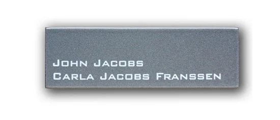 Emaille naamplaat type Robina. 16x5 cm