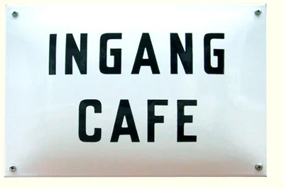 INGANG CAFE emaille bord - 30x20 cm