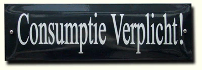 Consumptie Verplicht - 40x12 cm emaille bord