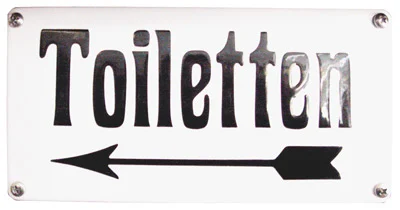 Toiletten met pijl naar links - 20x10 cm