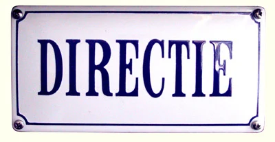 Emaille bord DIRECTIE - 20x10 cm