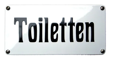 Emaille bord TOILETTEN 20x10 cm