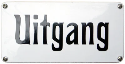 Emaille bord UITGANG 20x10 cm