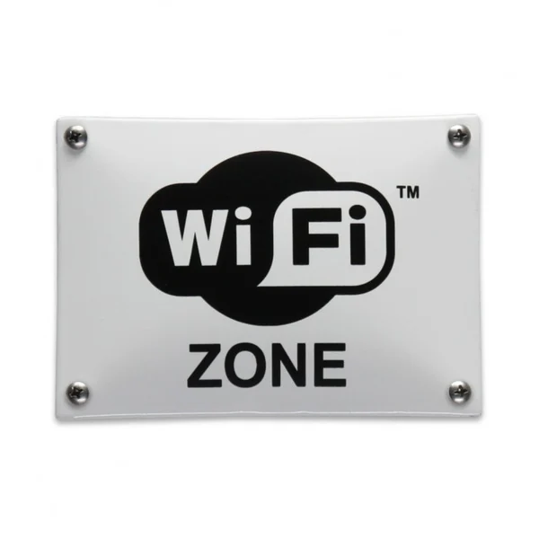 Wifi bordje van gebold emaille. 14x10 cm. Type: MS01