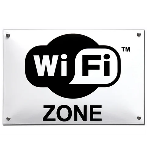 WiFi Zone geëmailleerd bord. 30x20 cm. Type: MS07