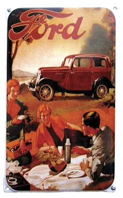 Ford. Emaille bord van 20x33 cm met