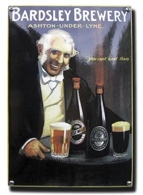 Bardsley Brewery. Emaille bord