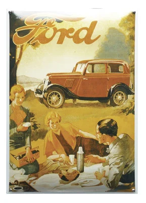 Ford. Emaille reclamebord. Afmeting: 35x50 cm. Type NG-02-FO