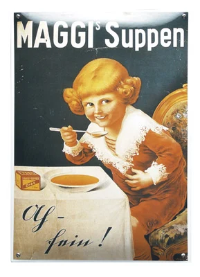 MAGGI Suppen. Nostalgisch emaille reclamebord. 35x50 cm. Type NG-03-MS