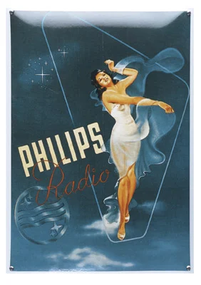 PHILIPS Radio. Nostalgisch geëmailleerd reclamebord. 35x50 cm. Type NG-06-PH