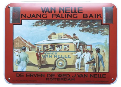 VAN NELLE. Nostalgisch emaille bord. 50x35 cm. Type NG-09-VN