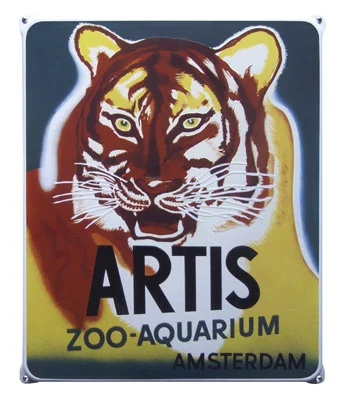 ARTIS ZOO AQUARIUM AMSTERDAM. Emaille reclamebord. 40x52 cm. Type NG-30-AR