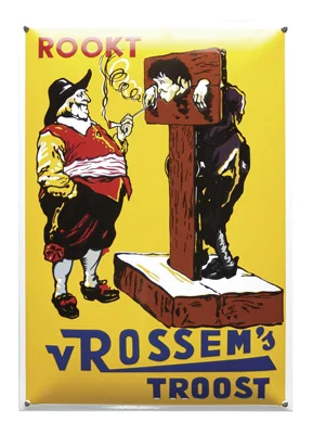 V ROSSEM's TROOST. Emaille reclamebord. 35x50 cm. Type NG-36RT