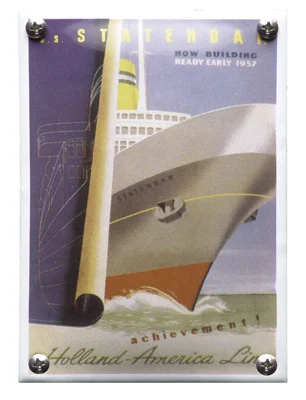 Statendam. Nostalgisch emaille bordje. 10x14 cm. Type NK-18-HA