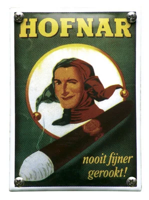 Hofnar. Nostalgisch emaille bordje. 10x14 cm. Type NK-21-HO