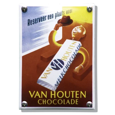 Van Houten Chocoladereep. Emaille bordje. 10x14 cm. Type NK-23-HO