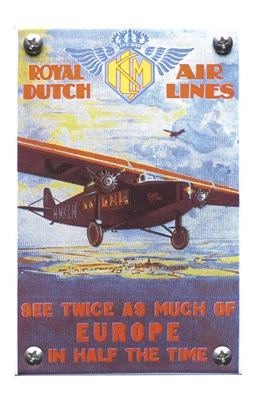 Royal Dutch Air Lines. Nostalgisch emaille bordje. 9x14 cm. Type NK-25-KL