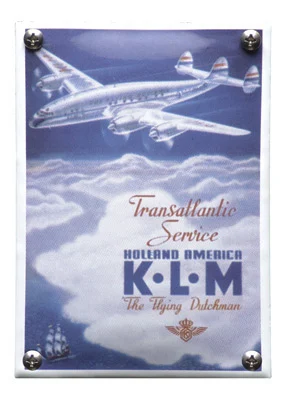 KLM Transatlantic. Nostalgisch emaille bordje. 10x14 cm. Type NK-28-KL