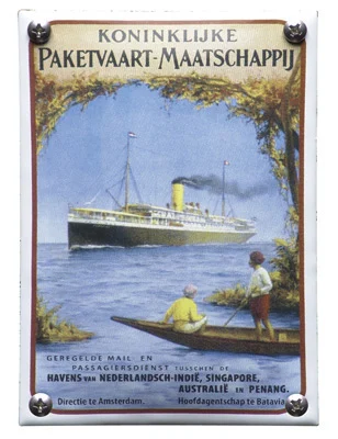 Koninklijke Pakketvaart Maatschappij. Emaille bordje. 10x14 cm. Type NK-30-KP