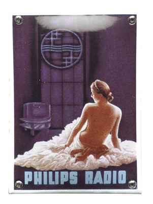 Philips Radio. Nostalgisch emaille bordje. 10x14 cm. Type NK-45-PH