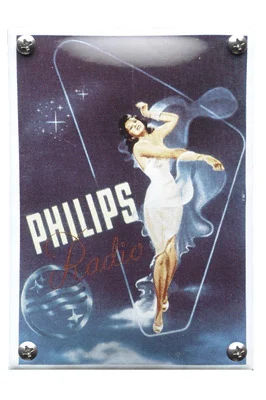 Philips Radio. Nostalgisch emaille bordje. 10x14 cm. Type NK-46-PH