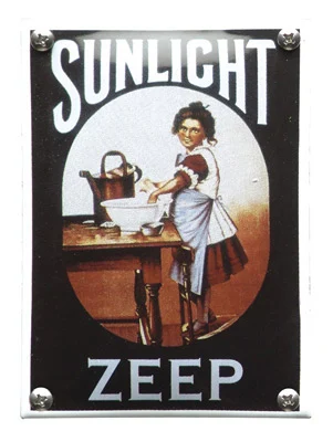 Sunlight Zeep. Nostalgisch emaille bordje. 10x14 cm. Type NK-60-SU