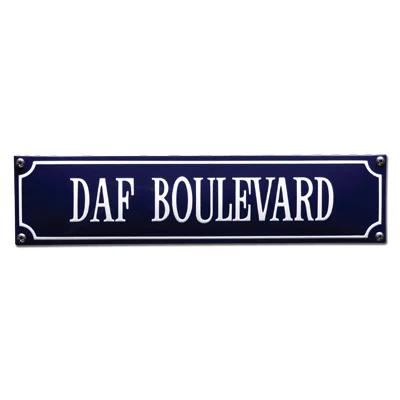 DAF BOULEVARD emaille "straatnaambordje". 33x8 cm. Type S-20