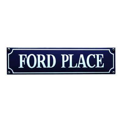 FORD PLACE emaille "straatnaambordje". 33x8 cm. Type S-32