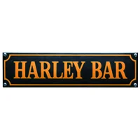 HARLEY BAR emaille "straatnaambordje". 33x8 cm. Type S-35
