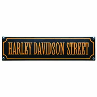 HARLEY DAVIDSON STREET emaille Zwart/Oranje. 33x8 cm. Type S-37