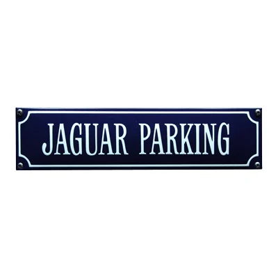 JAGUAR PARKING emaille "straatnaambordje". 33x8 cm Type S-43