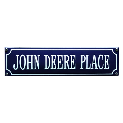 JOHN DEERE PLACE emaille "straatnaambord". 33x8 cm. Type S-45