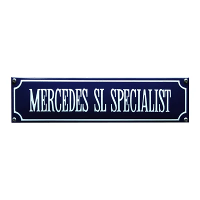 MERCEDES SL SPECIALIST emaille bord. 33x8 cm. Type S-55