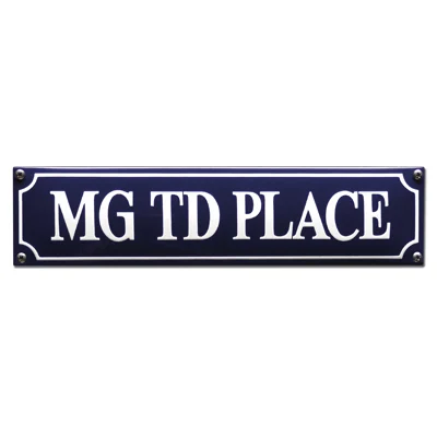 MG TD PLACE emaille "straatnaambordje". 33x8 cm. Type S-58