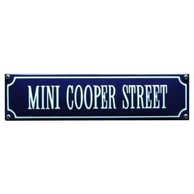 MINI COOPER STREET emaille "straatnaambordje". 33x8 cm. Type S-60