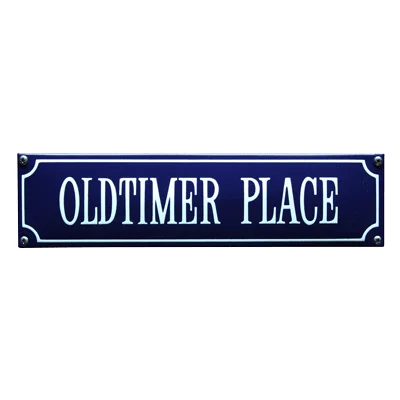 OLDTIMER PLACE emaille "straatnaambordje". 33x8 cm. Type S-67