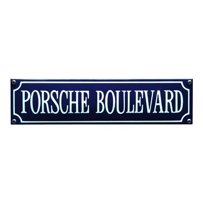 PORSCHE BOULEVARD emaille straatnaambord. 33x8 cm. Type S-74