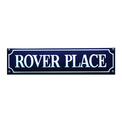 ROVER PLACE emaille straatnaambord. 33x8 cm. Type S-80