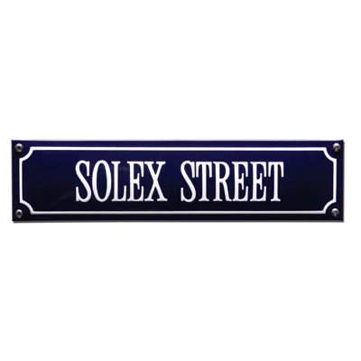 SOLEX STREET emaille straatnaambordje. 33x8 cm. Type S-84