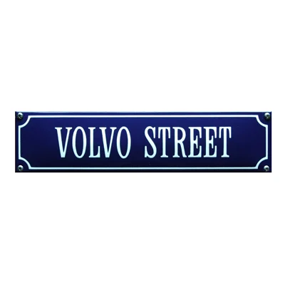 VOLVO STREET emaille straatnaambord. 33x8 cm. Type S-91