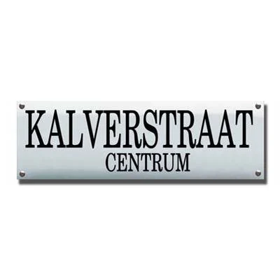 Straatnaambord 70x20 cm met 2 regels gecentreerd zonder kader
