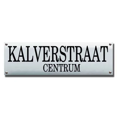 Straatnaambord 80x20 cm met 2 regels gecentreerd zonder kader