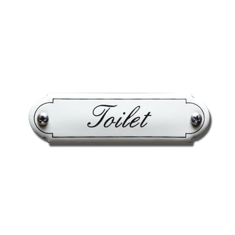 Toilet. Emaille tekstbordje Klassiek. 8x2,2 cm. Lettertype Sierschrift