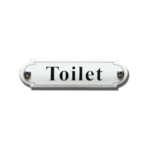Toilet. Emaille tekstbordje Klassiek. 8x2,2 cm. Lettertype Times
