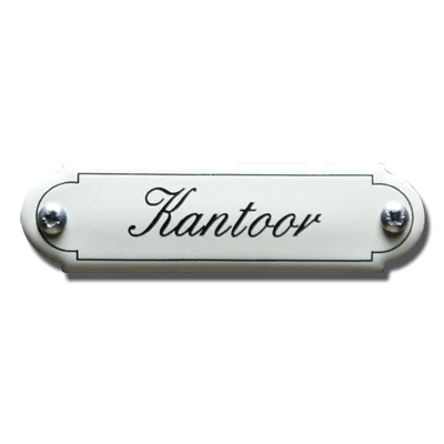 Kantoor. Emaille tekstbordje Klassiek. 11,5x2,7 cm. Lettertype Sierschrift